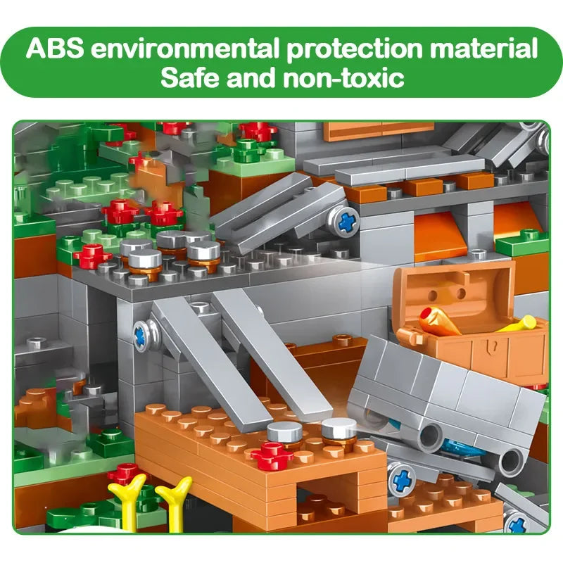 TechBricks Cave Village Adventure Building Blocks Set with Steve