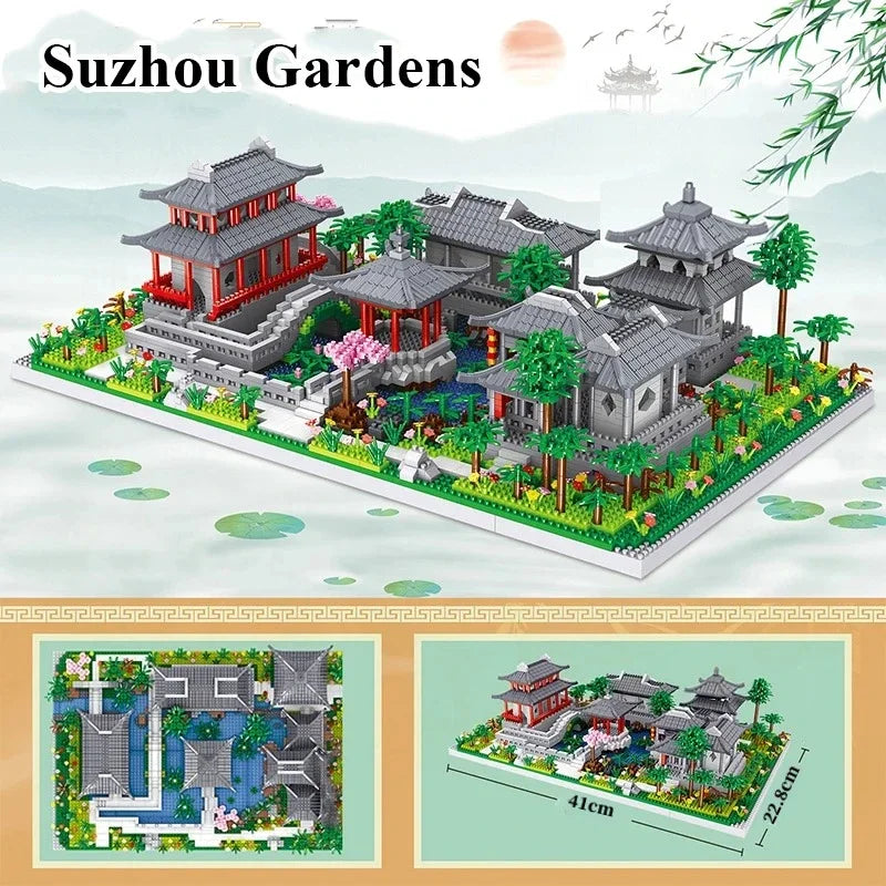 TechBricks Suzhou Classical Garden Building Blocks Set - 3900+ Pieces