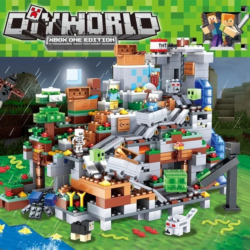 TechBricks Cave Village Adventure Building Blocks Set with Steve
