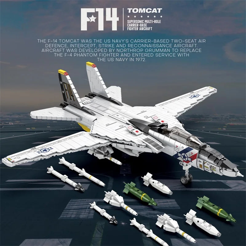 TechBricks F14 Fighter Jet Building Block Set