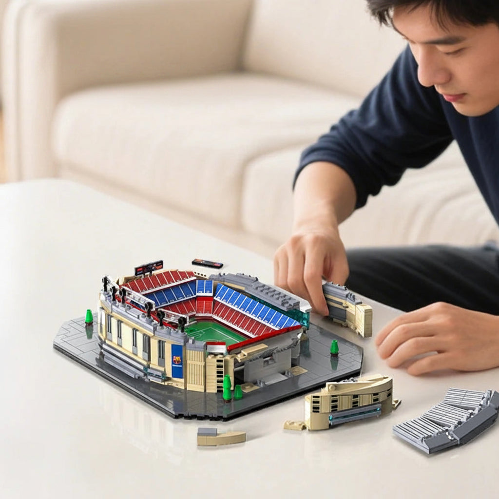 Football stadium building block set by TechBricks