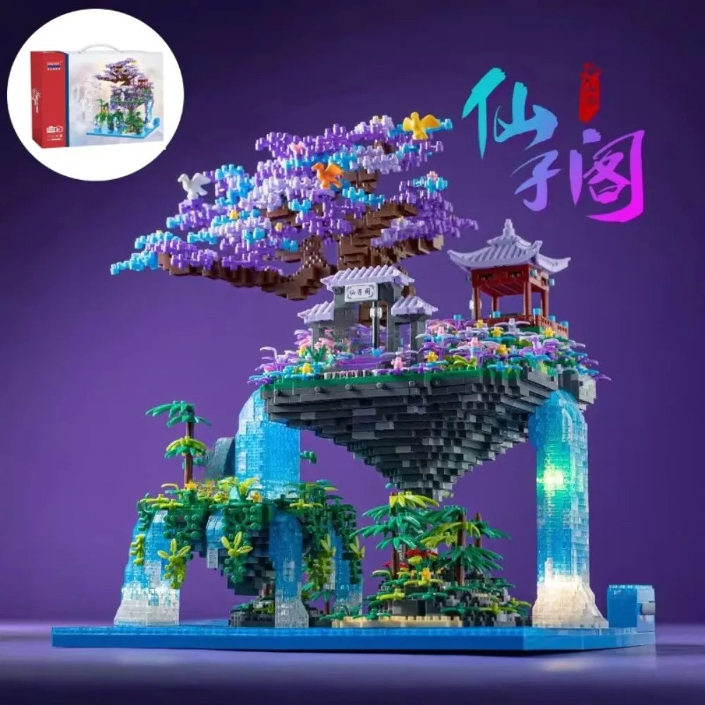 TechBricks Peach Blossom Castle Mini Block Set - 4574 Pieces
