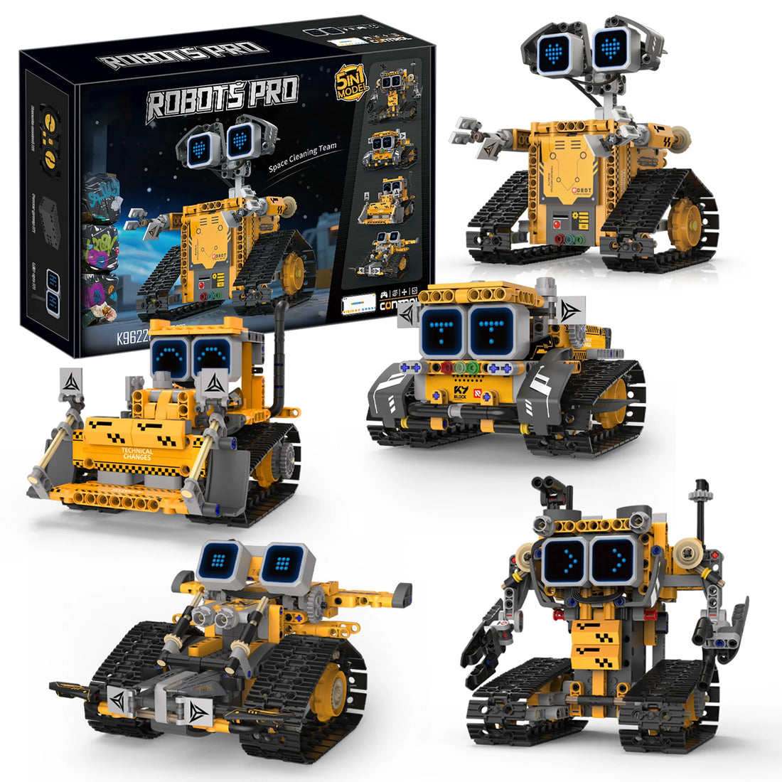TechBricks Transforming 5-in-1 Remote Control Robot Building Blocks