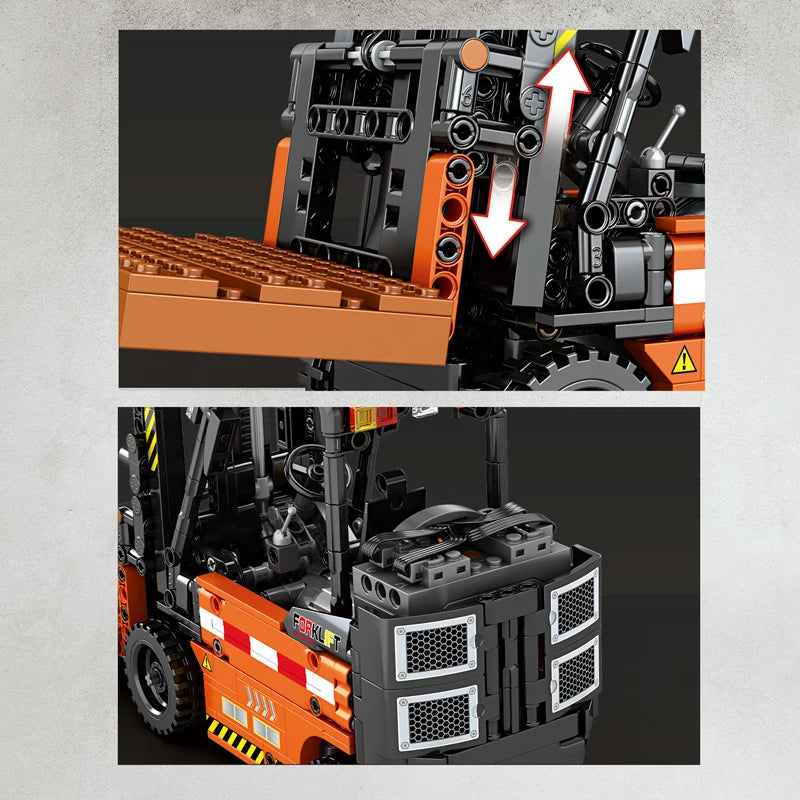 Techbricks Remote Control Forklift MOC Model Building Blocks 662PCS