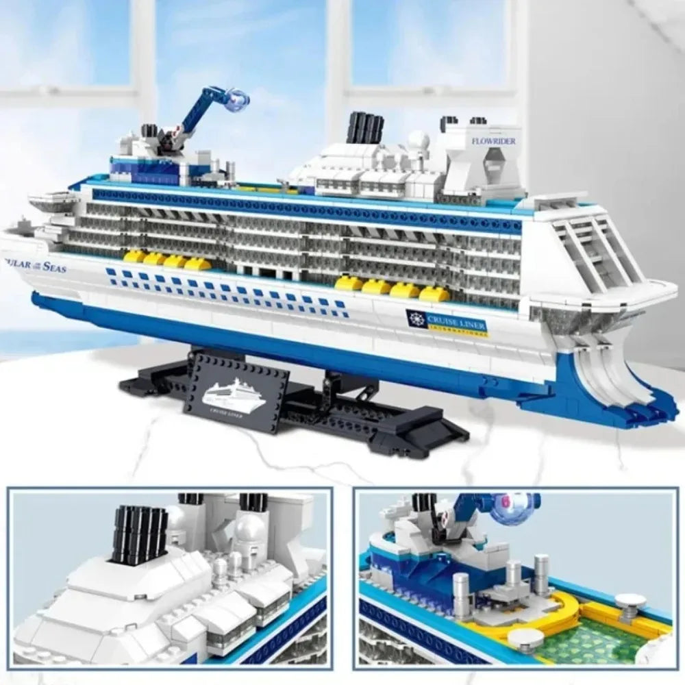 TechBricks Luxury Ship Building Blocks Set - 2428 Pcs
