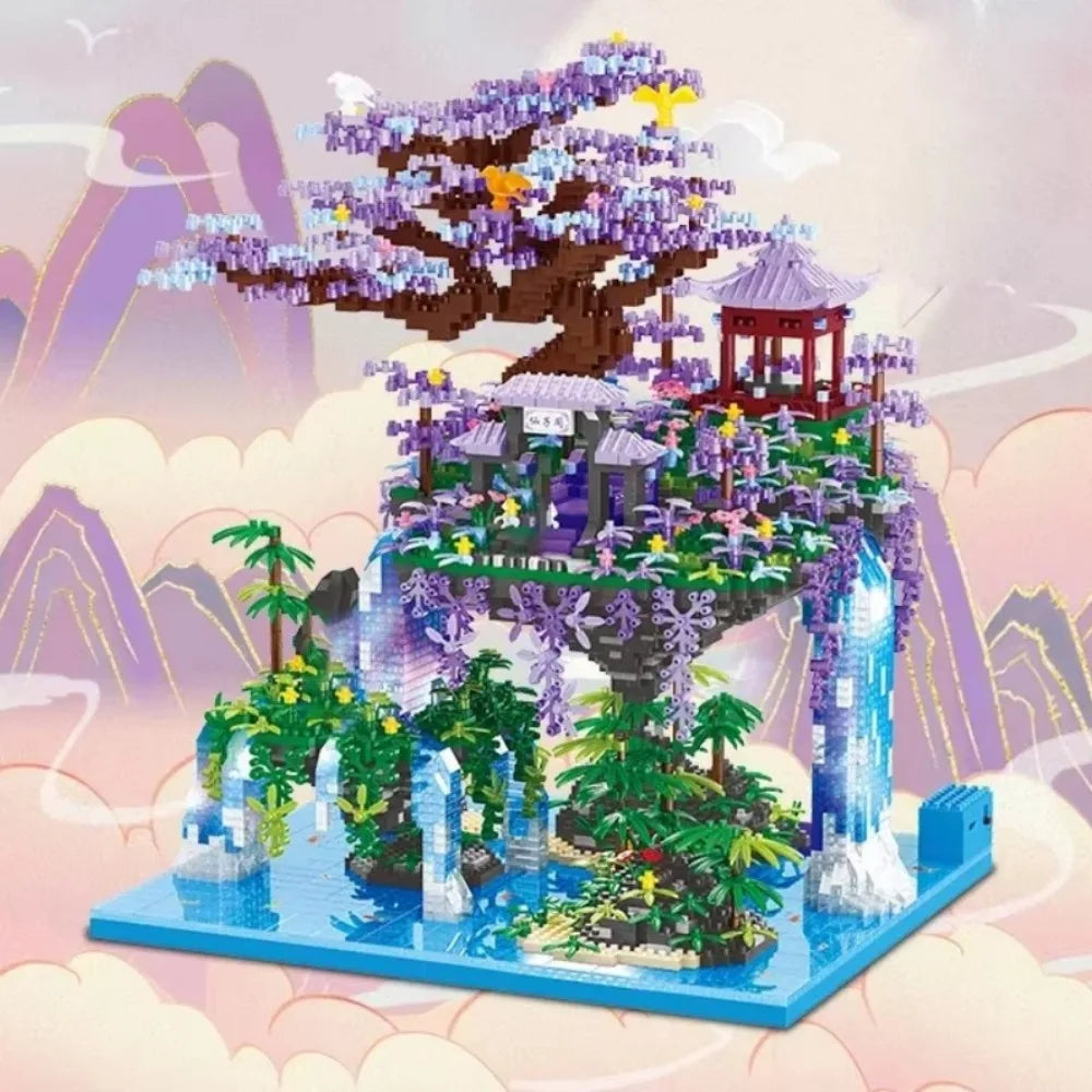 TechBricks Peach Blossom Castle Mini Block Set - 4574 Pieces