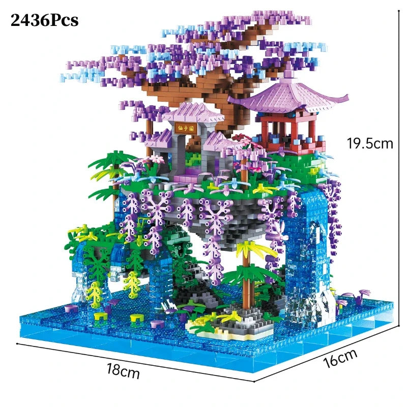 TechBricks Peach Blossom Castle Mini Block Set - 4574 Pieces
