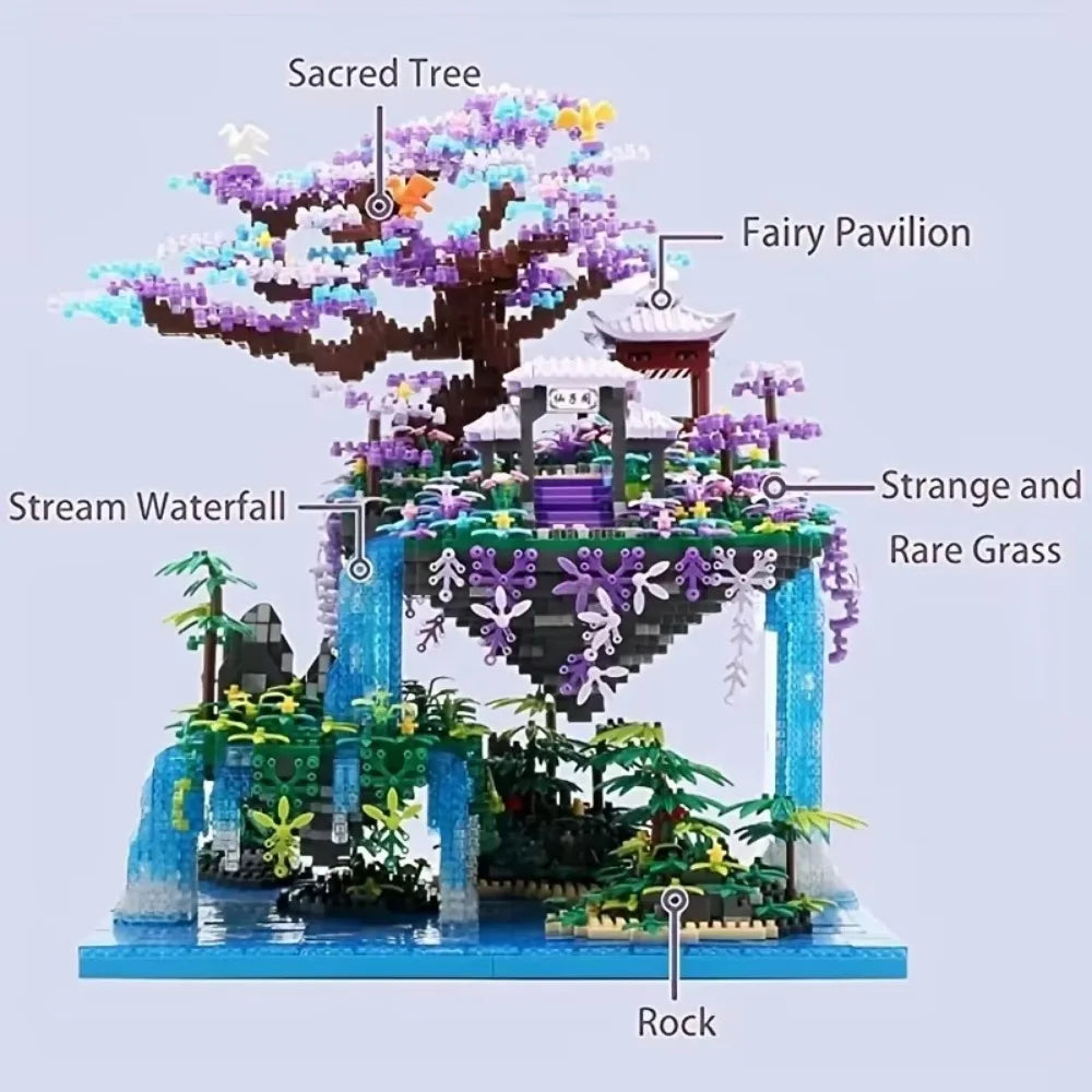 TechBricks Peach Blossom Castle Mini Block Set - 4574 Pieces