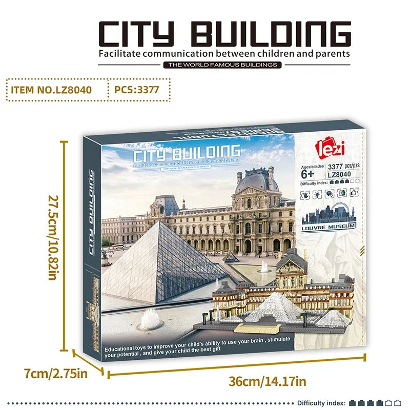 TechBricks Louvre Masterpiece Building Block Set - 3377 Pcs