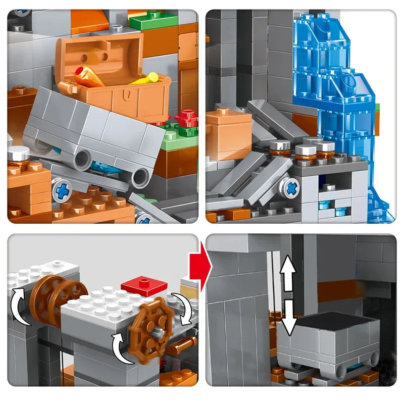 TechBricks Cave Village Adventure Building Blocks Set with Steve