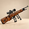 Military rifle display model building set by TechBricks
