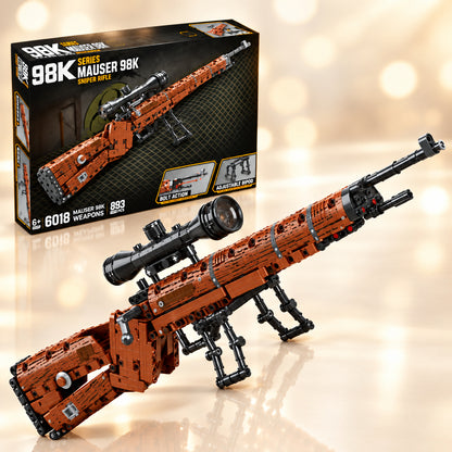 Military rifle display model building set by TechBricks